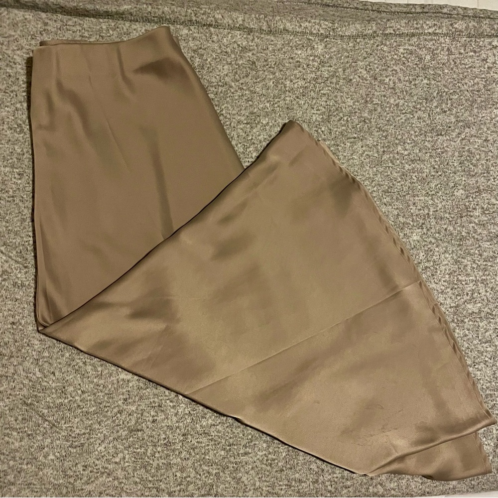 Banana Republic Sleek Satin Midi Skirt in Taupe